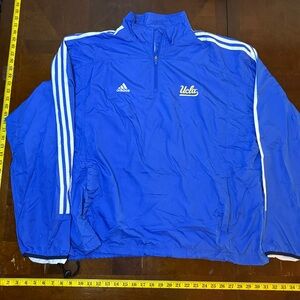 Vintage Adidas UCLA Bruins quarter zip windbreaker jacket blue white yellow